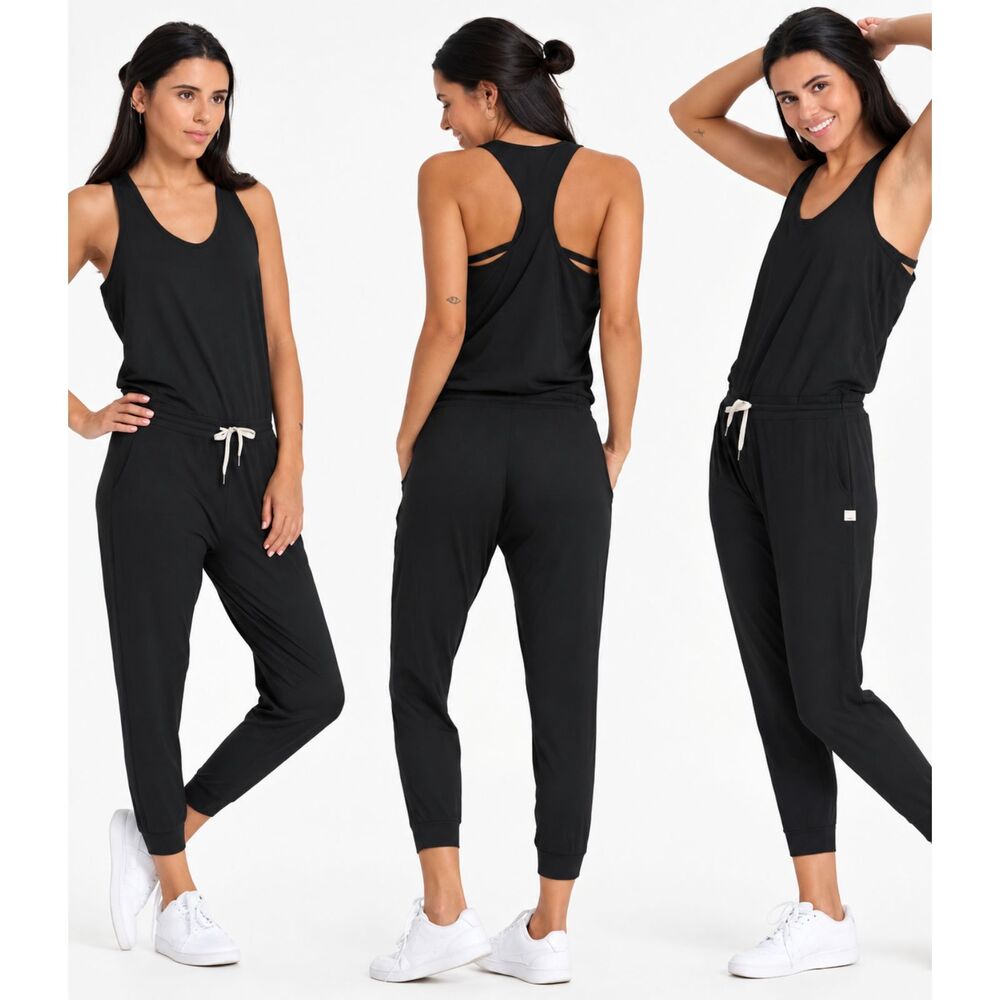 Vuori Lux Luna Jumpsuit Racerback Jogger Size Large Black Performance